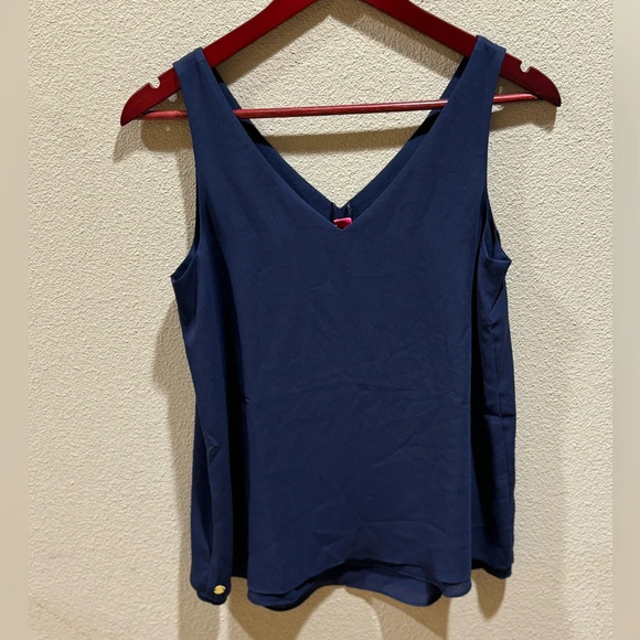 Lily Pulitzer Florin Straight Hem Top. True Navy Blue. Size XS. Oversized. New! - Picture 10 of 10